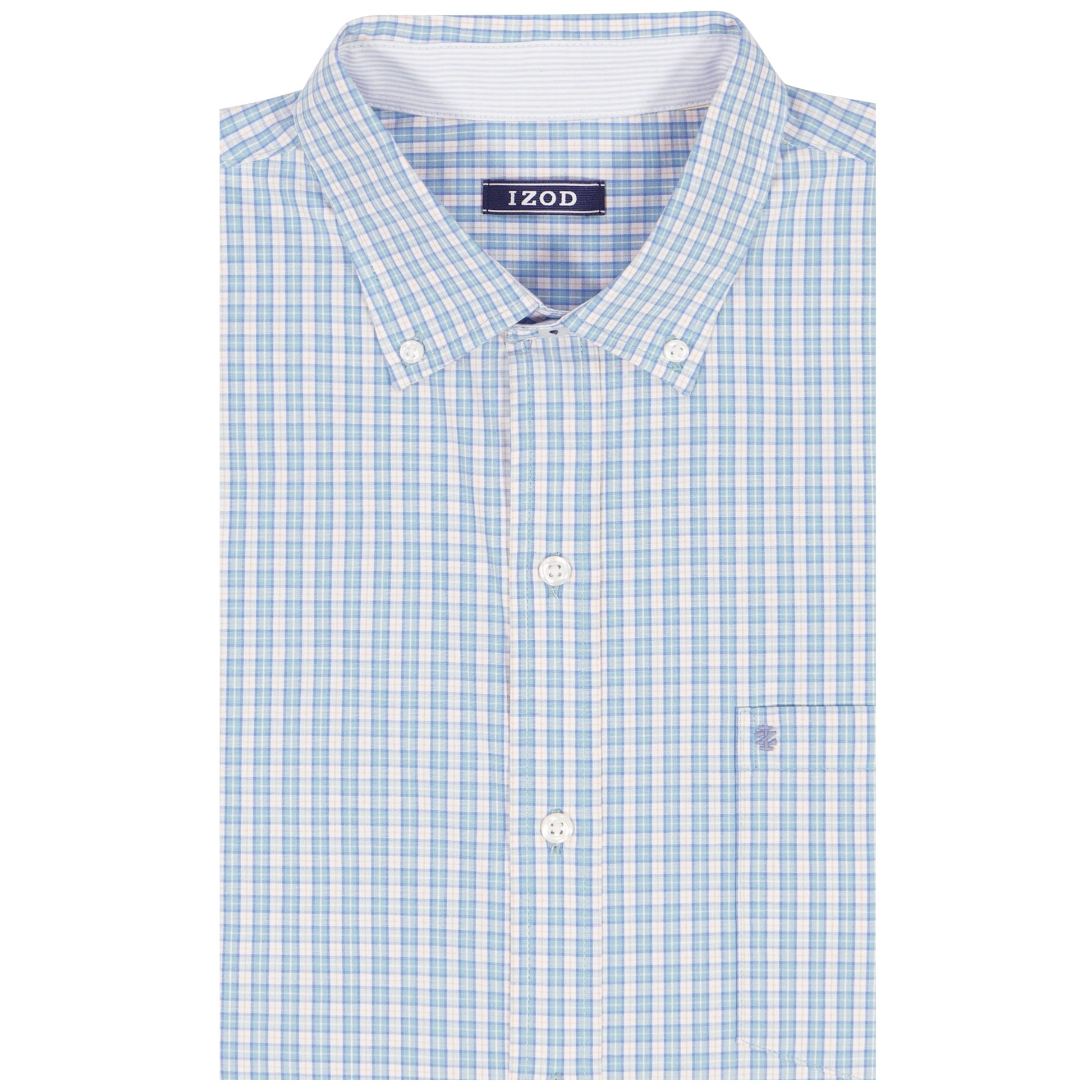 Izod BIG & TALL PERFORMANCE COMFORT L/S BUTTON-DOWN SHIRT - MILKY BLUE