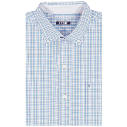 Izod BIG & TALL PERFORMANCE COMFORT L/S BUTTON-DOWN SHIRT - MILKY BLUE