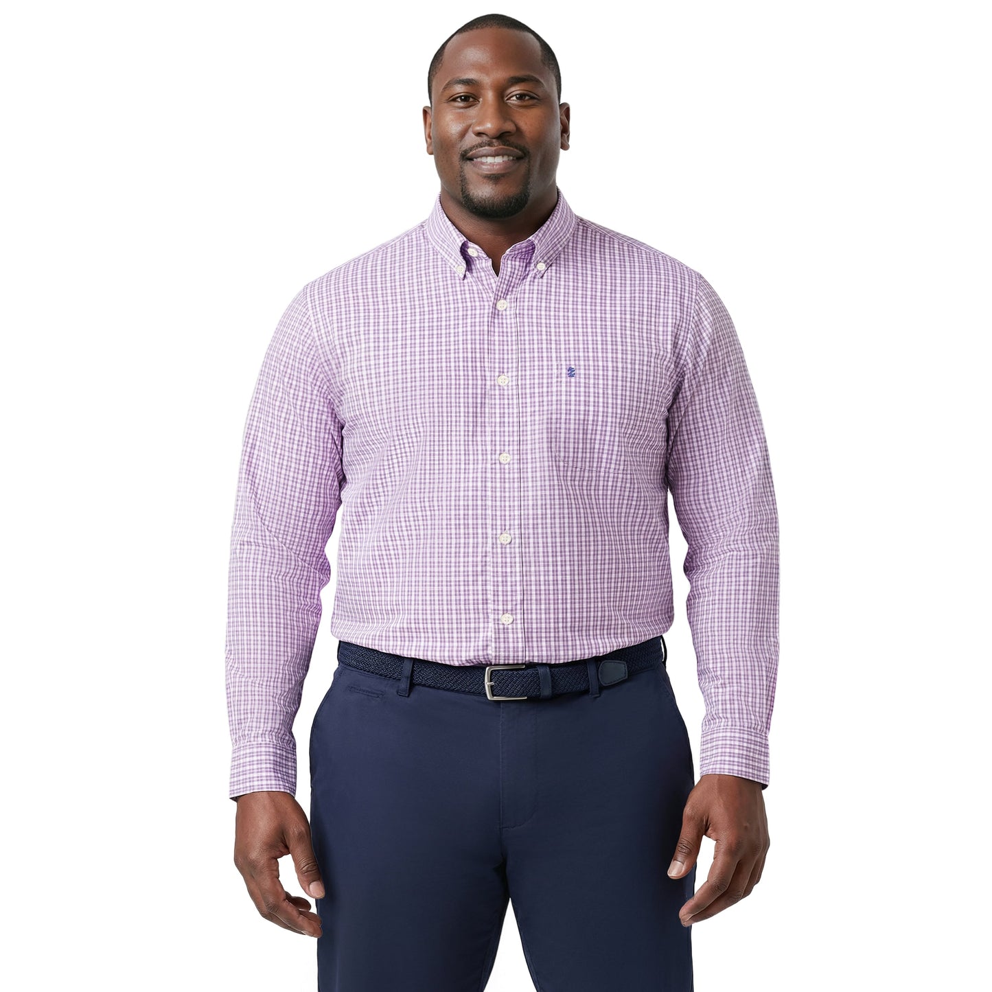 Izod BIG & TALL PERFORMANCE COMFORT L/S BUTTON-DOWN SHIRT - ENGLISH LAVENDE