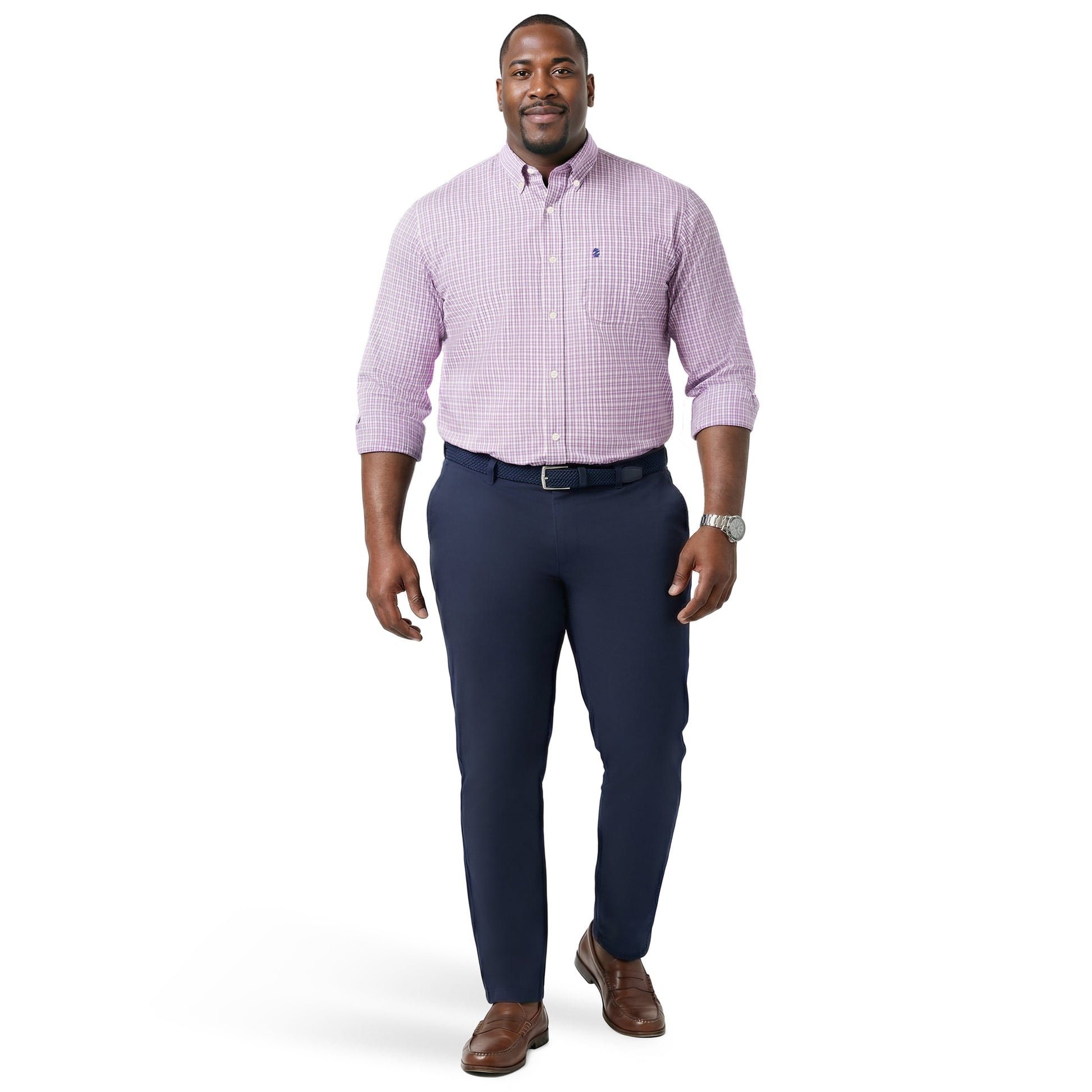Izod BIG & TALL PERFORMANCE COMFORT L/S BUTTON-DOWN SHIRT - ENGLISH LAVENDE