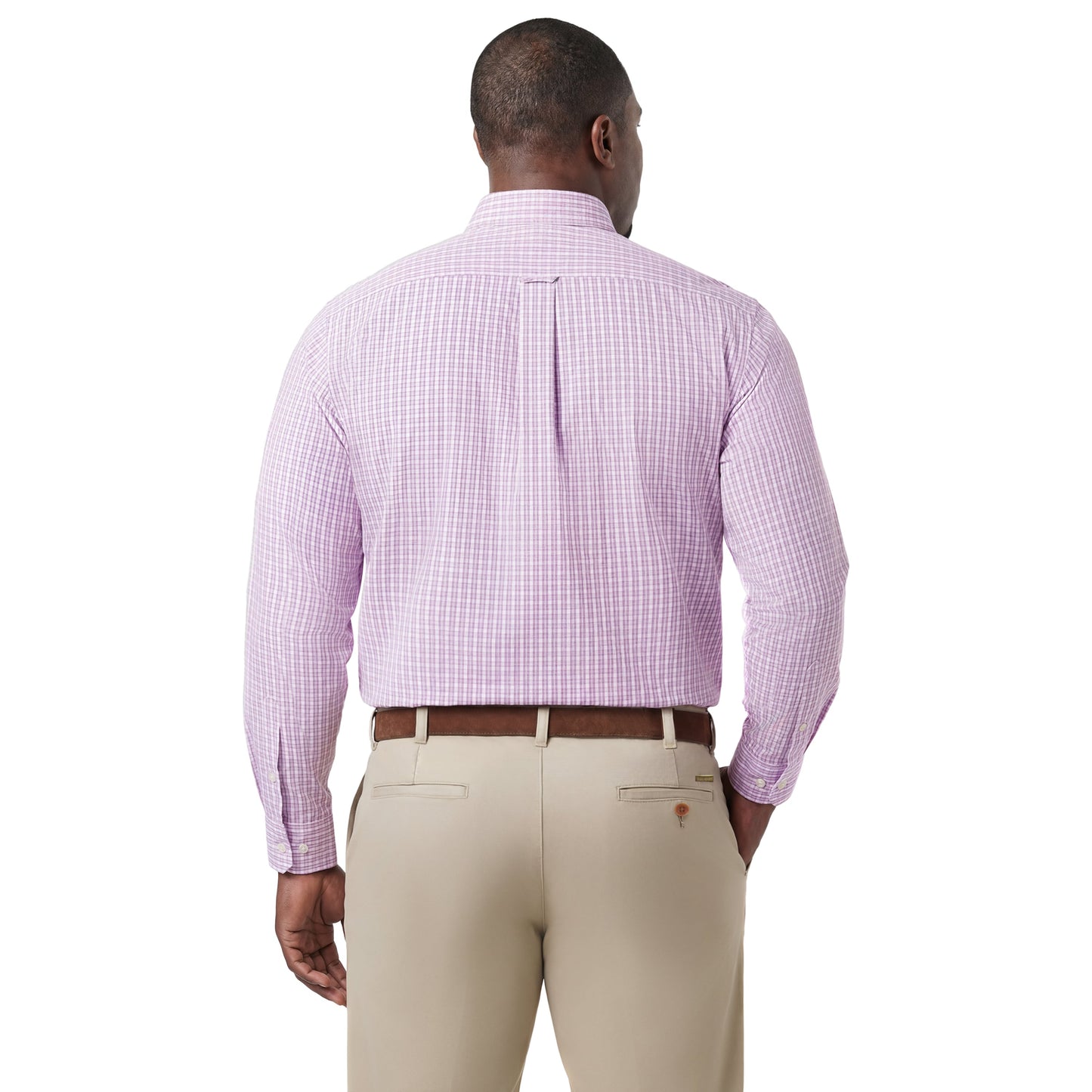 Izod BIG & TALL PERFORMANCE COMFORT L/S BUTTON-DOWN SHIRT - PINK LEMONADE