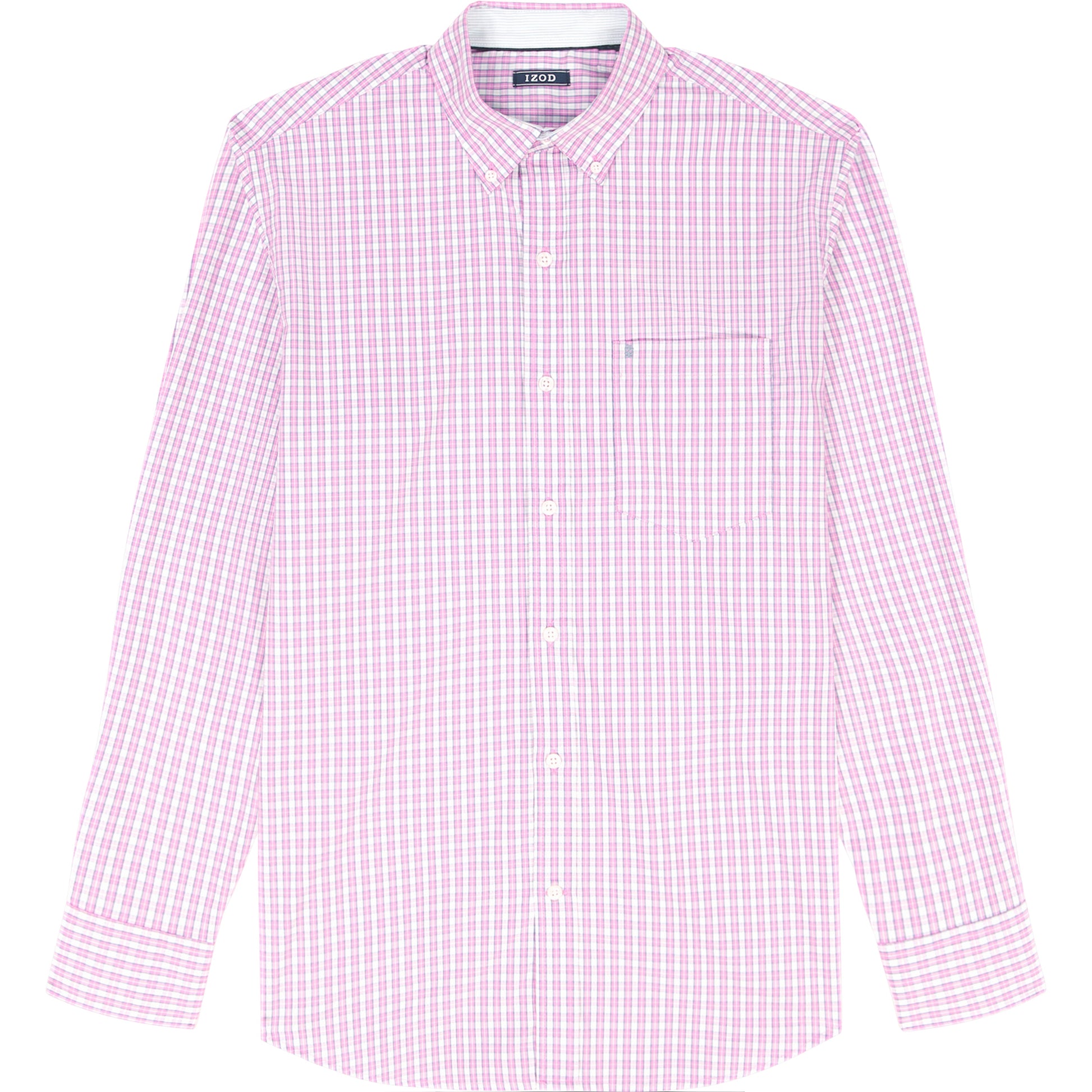 Izod BIG & TALL PERFORMANCE COMFORT L/S BUTTON-DOWN SHIRT - PINK LEMONADE