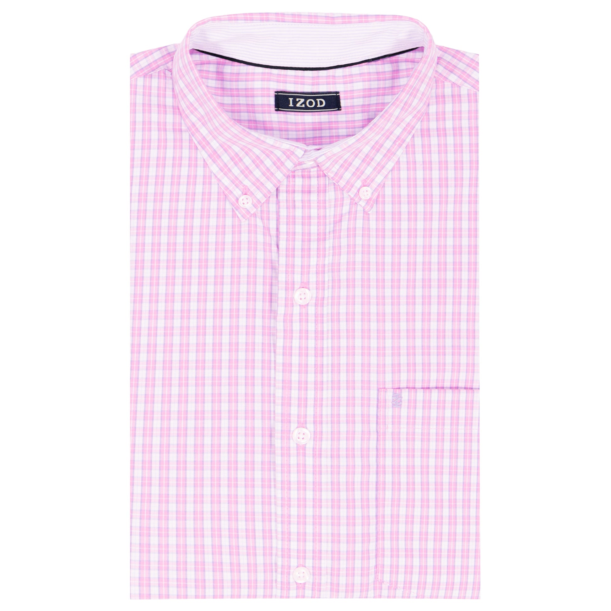 Izod BIG & TALL PERFORMANCE COMFORT L/S BUTTON-DOWN SHIRT - PINK LEMONADE