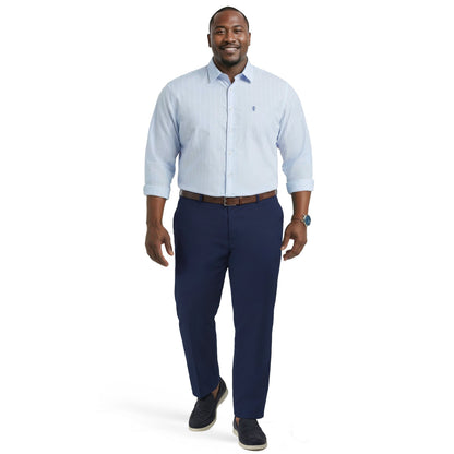 Izod BIG & TALL LUXURY SPORT L/S BUTTON-DOWN SHIRT - CHAMBRAY BLUE