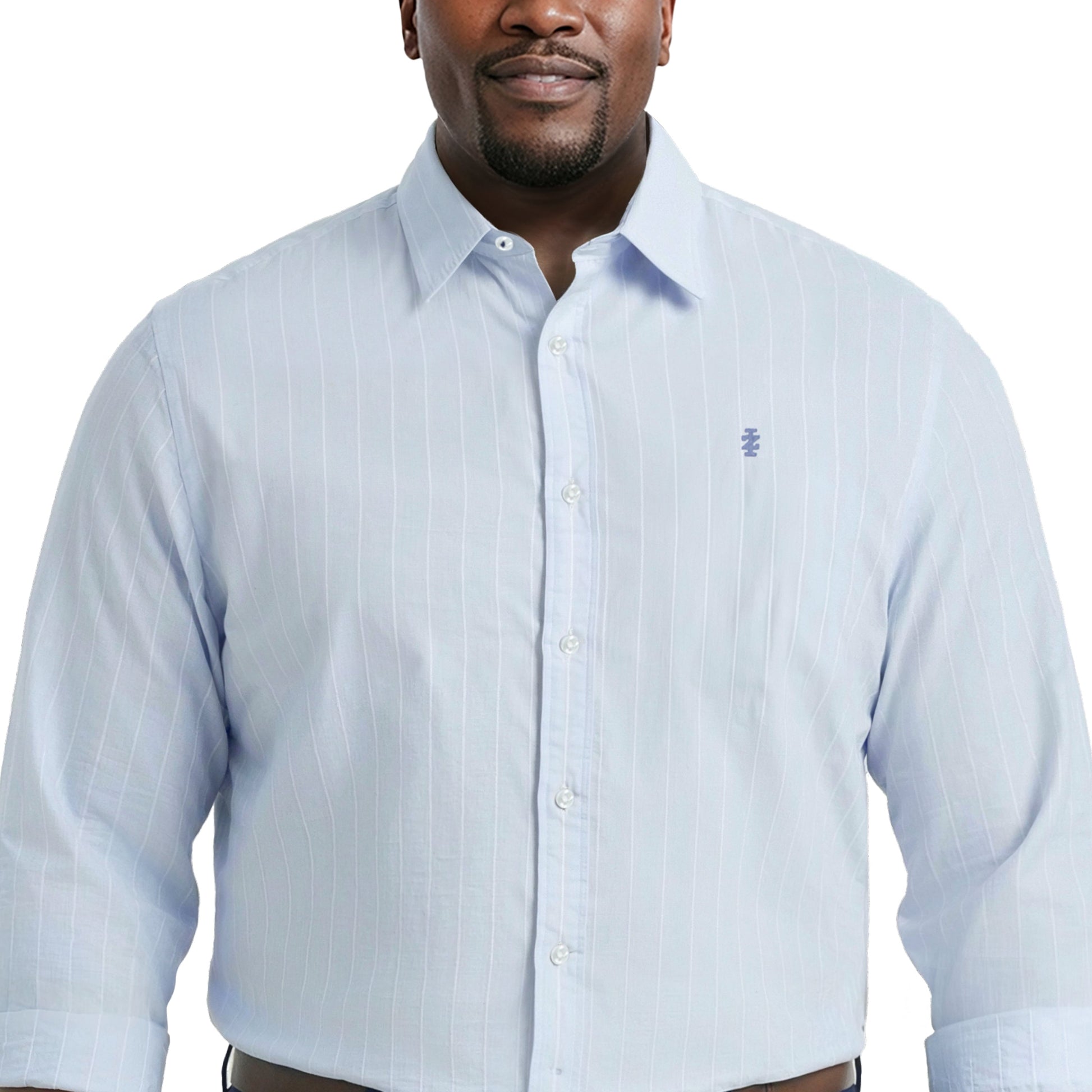 Izod BIG & TALL LUXURY SPORT L/S BUTTON-DOWN SHIRT - CHAMBRAY BLUE