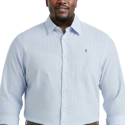 Izod BIG & TALL LUXURY SPORT L/S BUTTON-DOWN SHIRT - CHAMBRAY BLUE