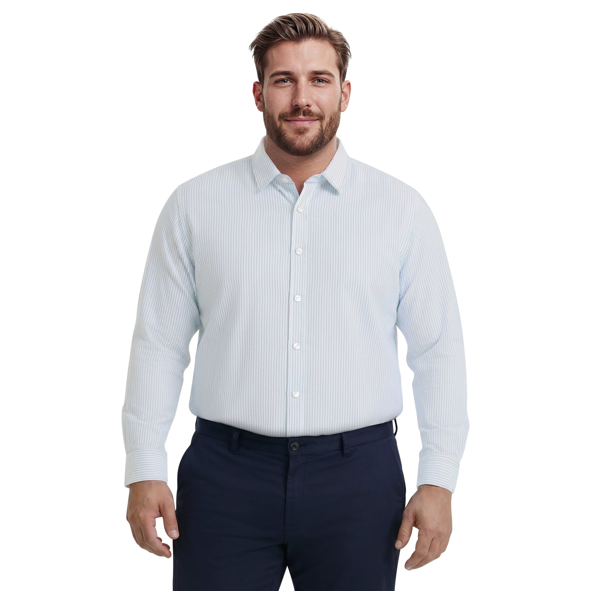 Izod BIG & TALL LUXURY SPORT L/S BUTTON-DOWN SHIRT - WASABI