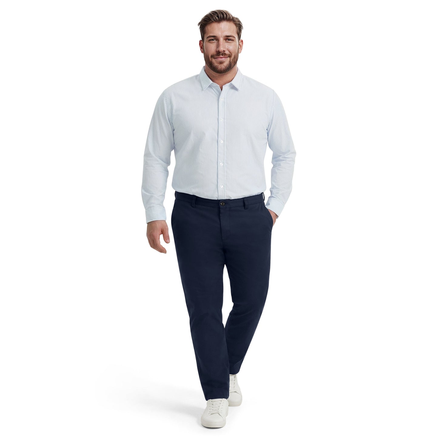 Izod BIG & TALL LUXURY SPORT L/S BUTTON-DOWN SHIRT - WASABI
