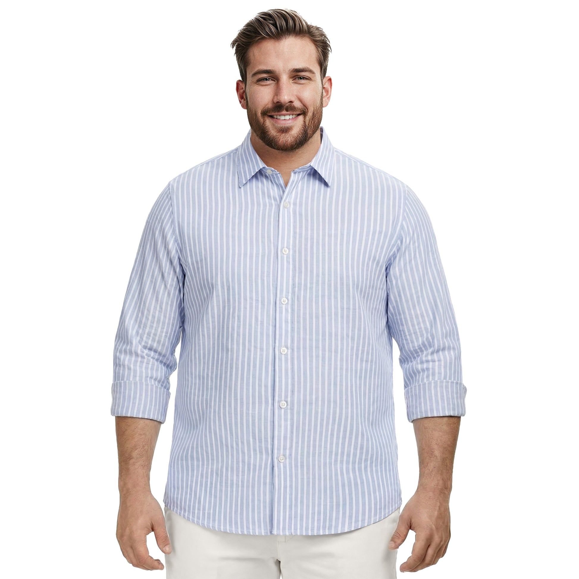 Izod BIG & TALL LUXURY SPORT L/S BUTTON-DOWN SHIRT - REGATTA