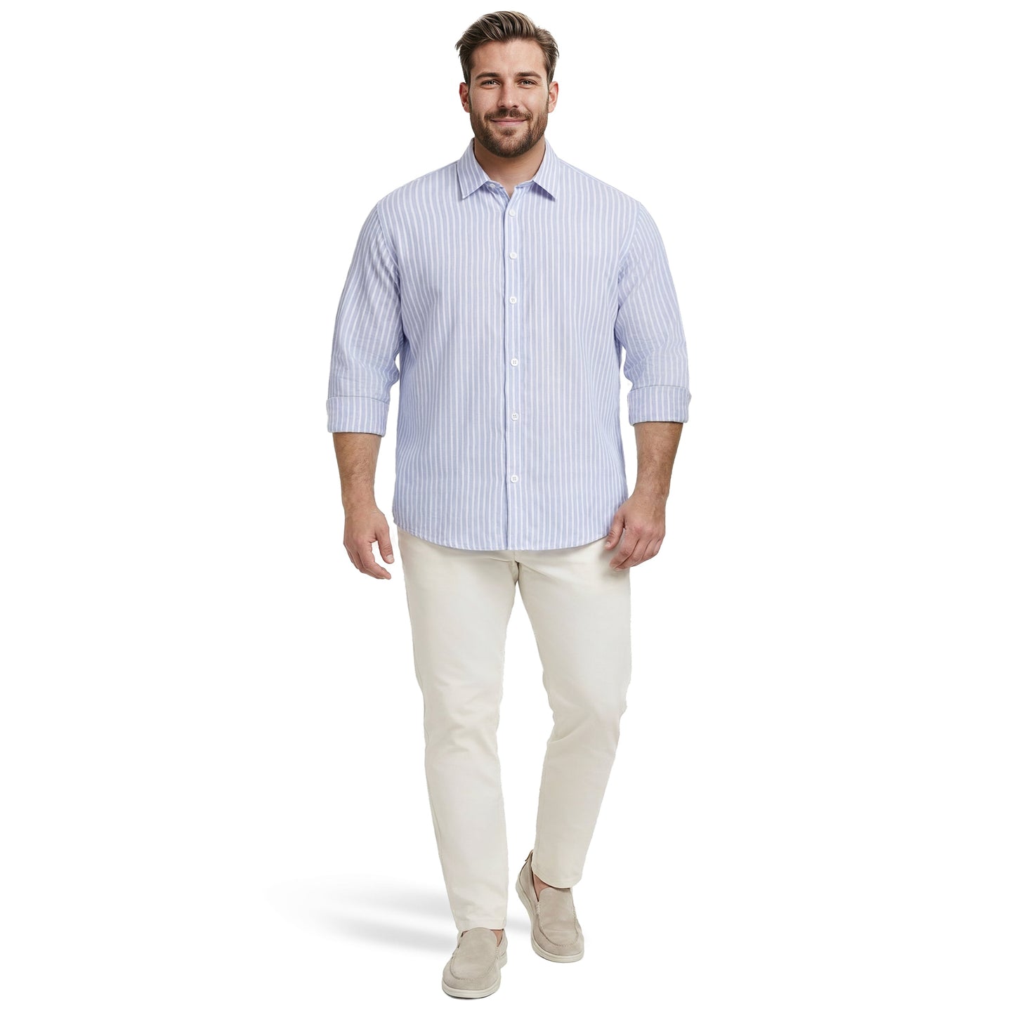 Izod BIG & TALL LUXURY SPORT L/S BUTTON-DOWN SHIRT - REGATTA