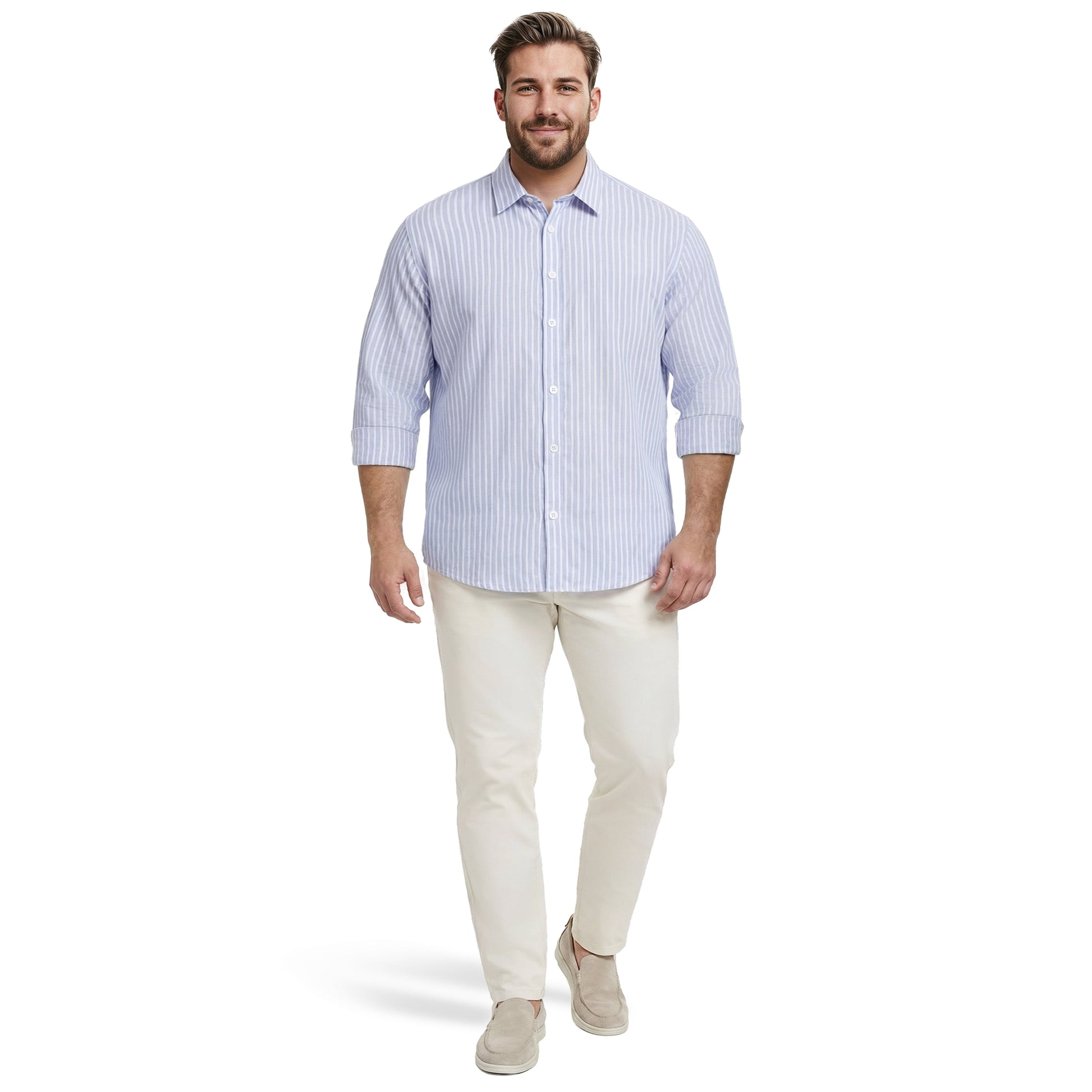 Izod BIG & TALL LUXURY SPORT L/S BUTTON-DOWN SHIRT - REGATTA
