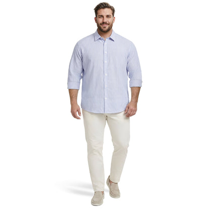 Izod BIG & TALL LUXURY SPORT L/S BUTTON-DOWN SHIRT - REGATTA