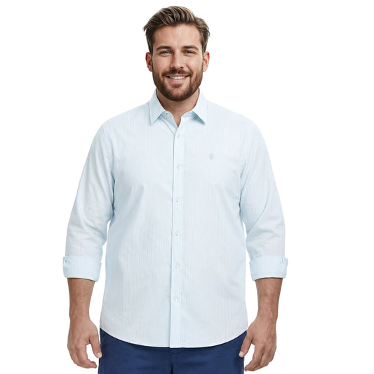 Izod BIG & TALL LUXURY SPORT L/S BUTTON-DOWN SHIRT - TANAGER TURQUOISE