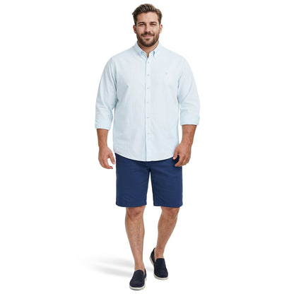 Izod BIG & TALL LUXURY SPORT L/S BUTTON-DOWN SHIRT - TANAGER TURQUOISE