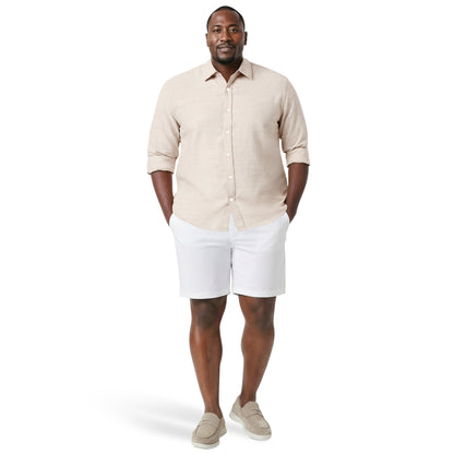 Izod BIG & TALL LUXURY SPORT L/S BUTTON-DOWN SHIRT - CROCKERY