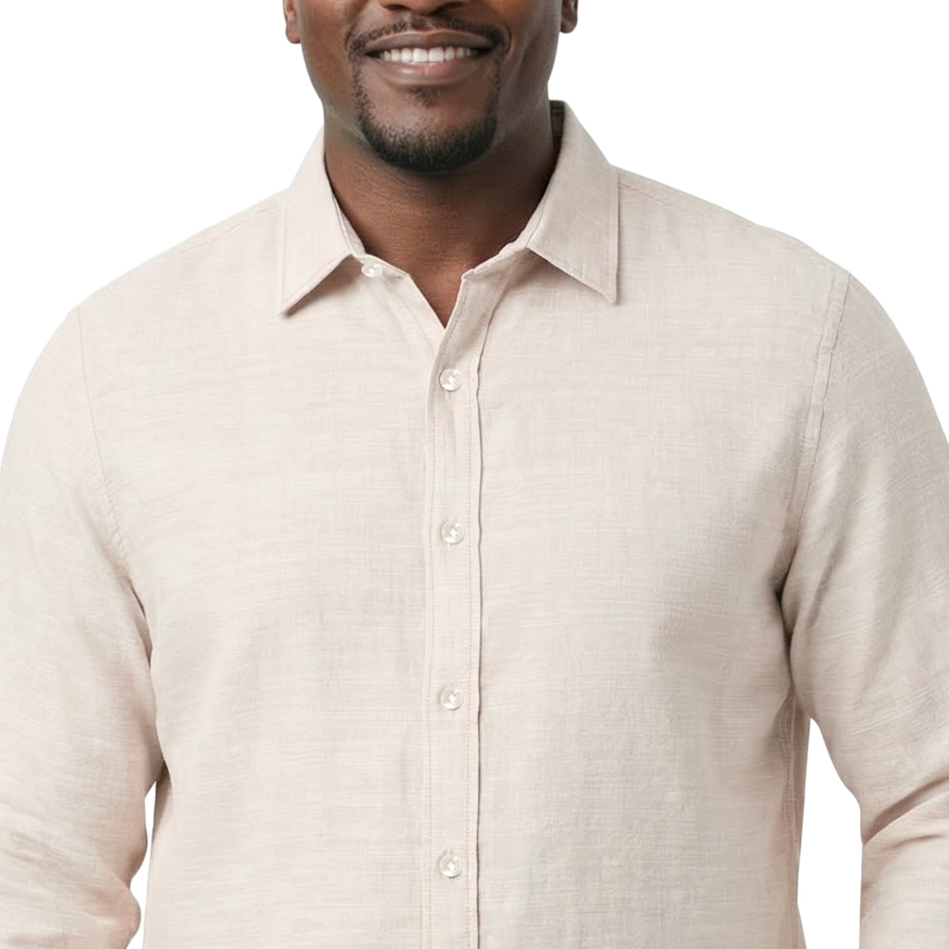 Izod BIG & TALL LUXURY SPORT L/S BUTTON-DOWN SHIRT - CROCKERY