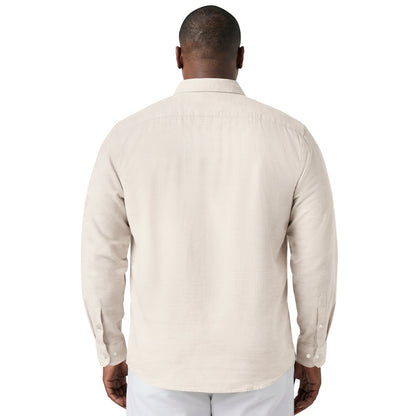 Izod BIG & TALL LUXURY SPORT L/S BUTTON-DOWN SHIRT - CROCKERY