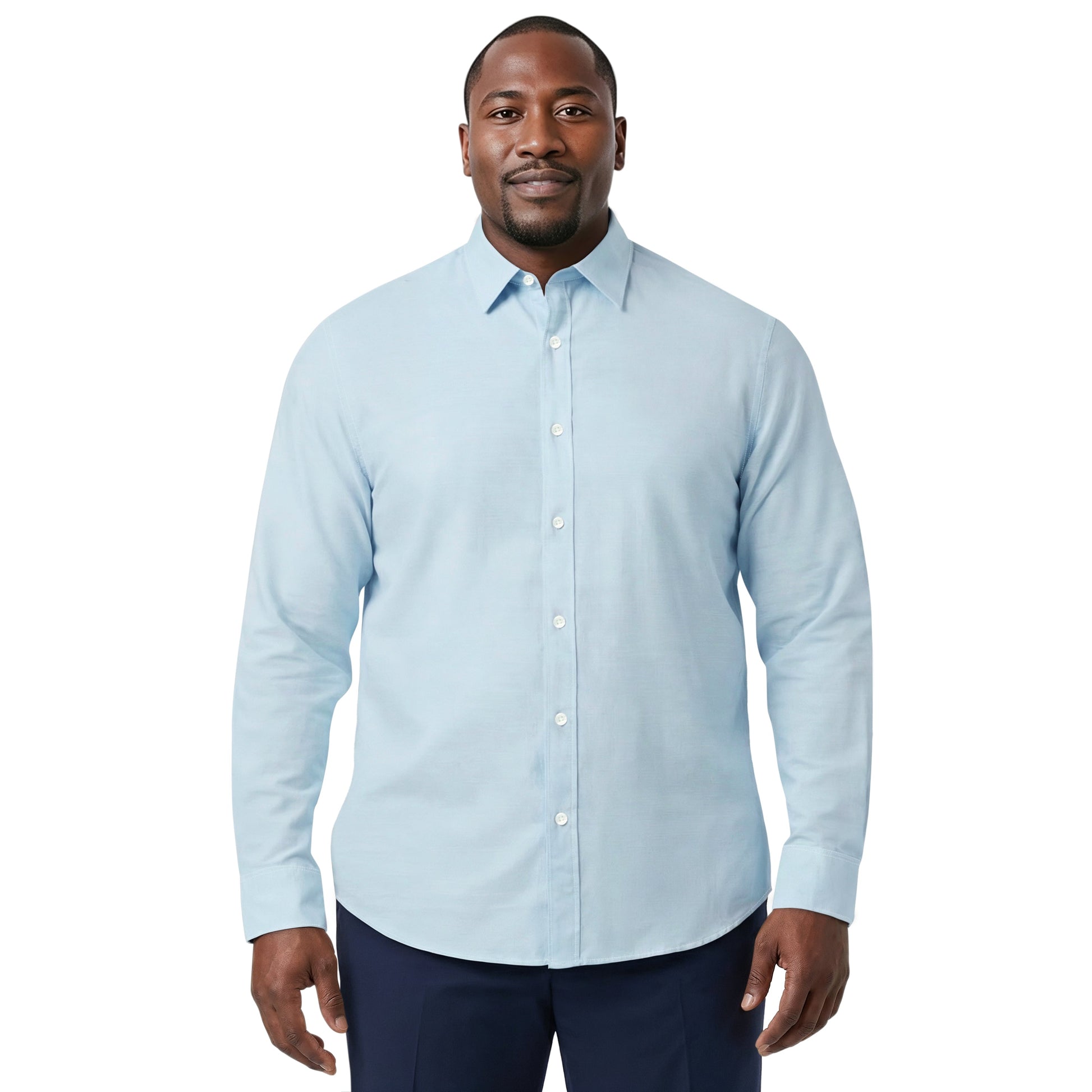Izod BIG & TALL LUXURY SPORT L/S BUTTON-DOWN SHIRT - MILKY BLUE