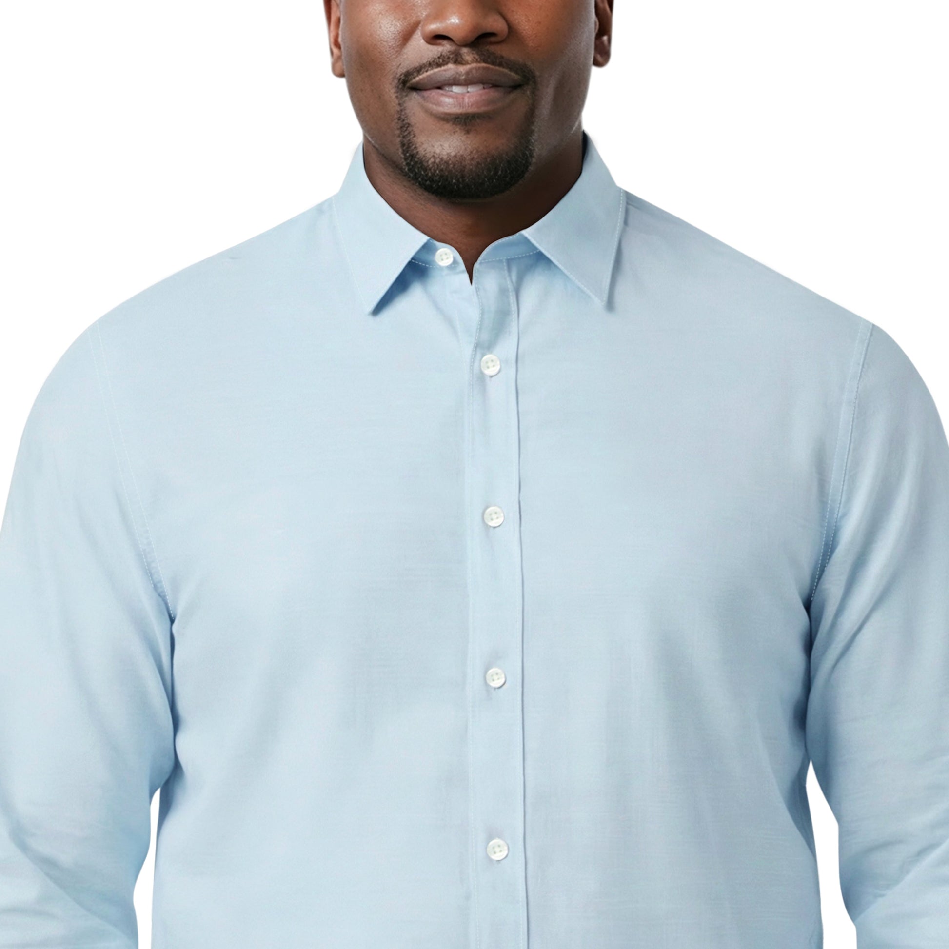 Izod BIG & TALL LUXURY SPORT L/S BUTTON-DOWN SHIRT - MILKY BLUE