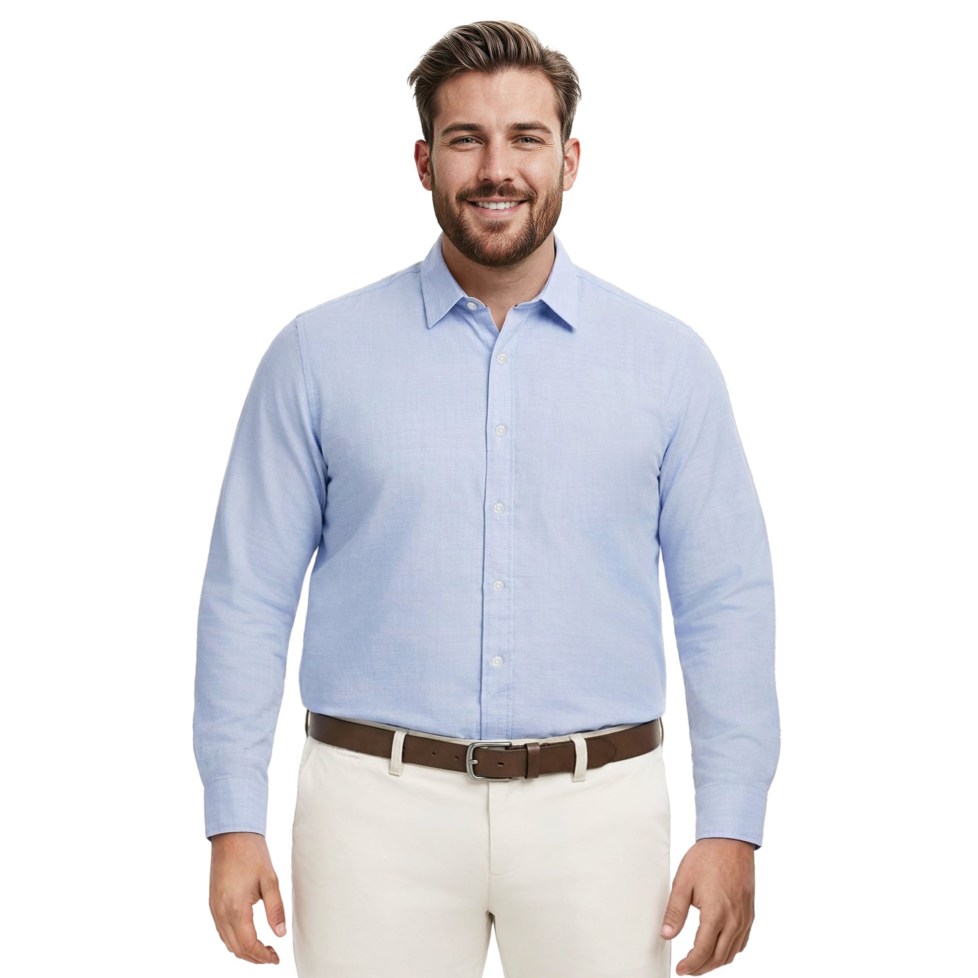 Izod BIG & TALL LUXURY SPORT L/S BUTTON-DOWN SHIRT - REGATTA