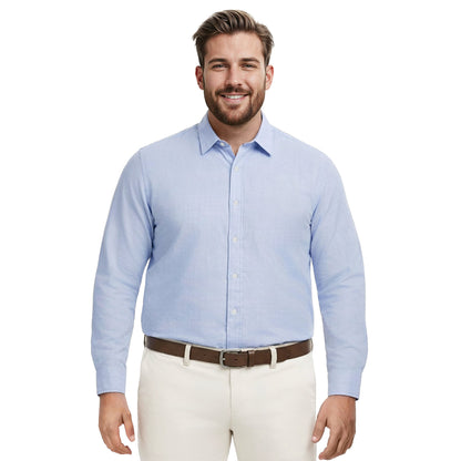 Izod BIG & TALL LUXURY SPORT L/S BUTTON-DOWN SHIRT - REGATTA