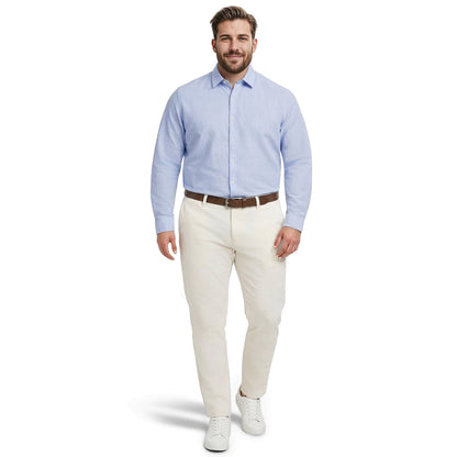 Izod BIG & TALL LUXURY SPORT L/S BUTTON-DOWN SHIRT - REGATTA