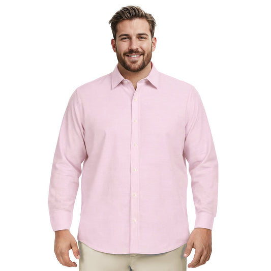 Izod BIG & TALL LUXURY SPORT L/S BUTTON-DOWN SHIRT - PASTEL LILAC