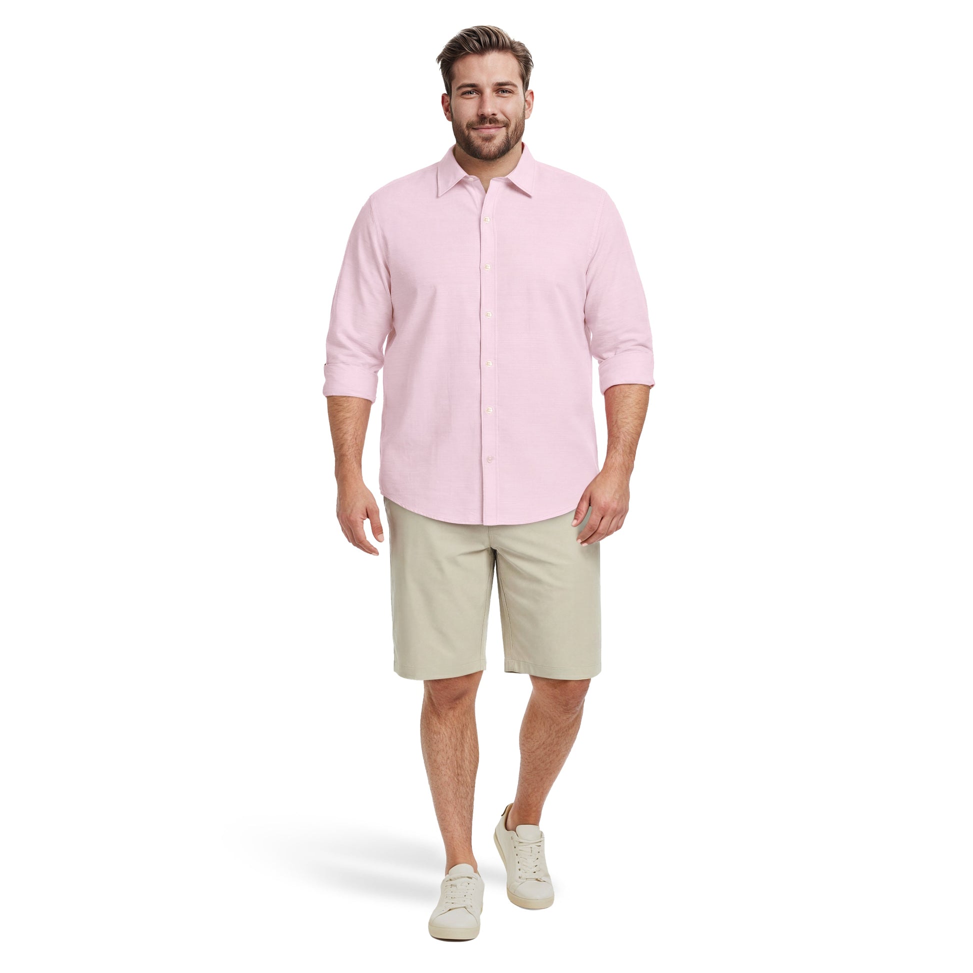 Izod BIG & TALL LUXURY SPORT L/S BUTTON-DOWN SHIRT - PASTEL LILAC