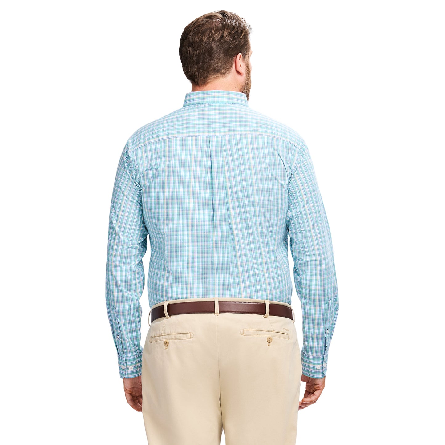 Izod Big & Tall Performance Comfort L/S Shirt - Wasabi