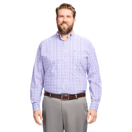 Izod Big & Tall Performance Comfort L/S Shirt - English Lavender