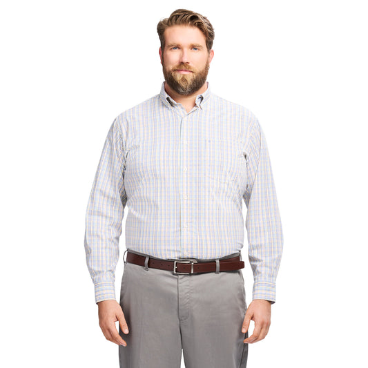 Izod Big & Tall Performance Comfort L/S Shirt - Lemon Meringue