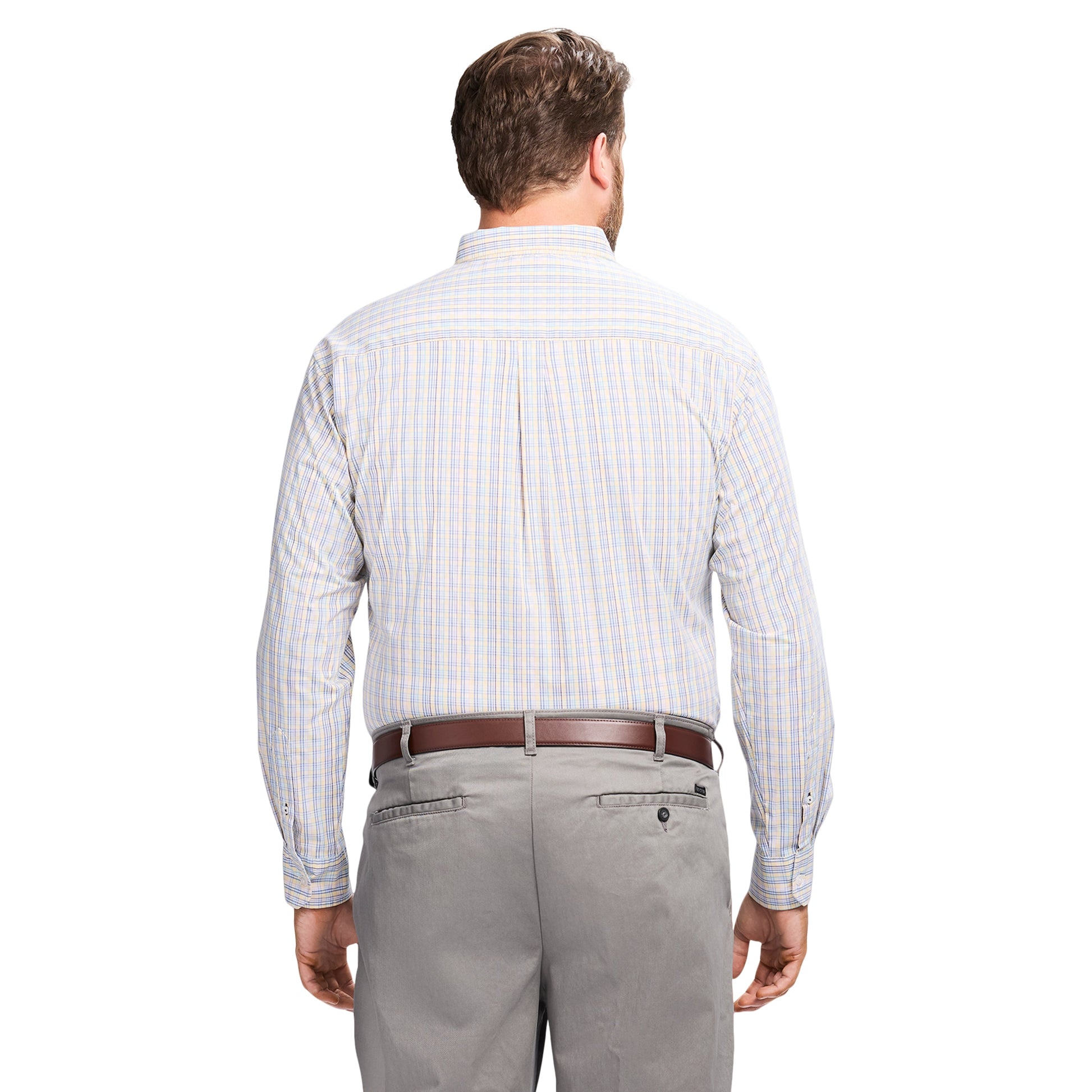 Izod Big & Tall Performance Comfort L/S Shirt - Lemon Meringue