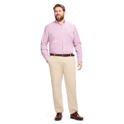 Izod Big & Tall Performance Comfort L/S Shirt - Pink Lemonade