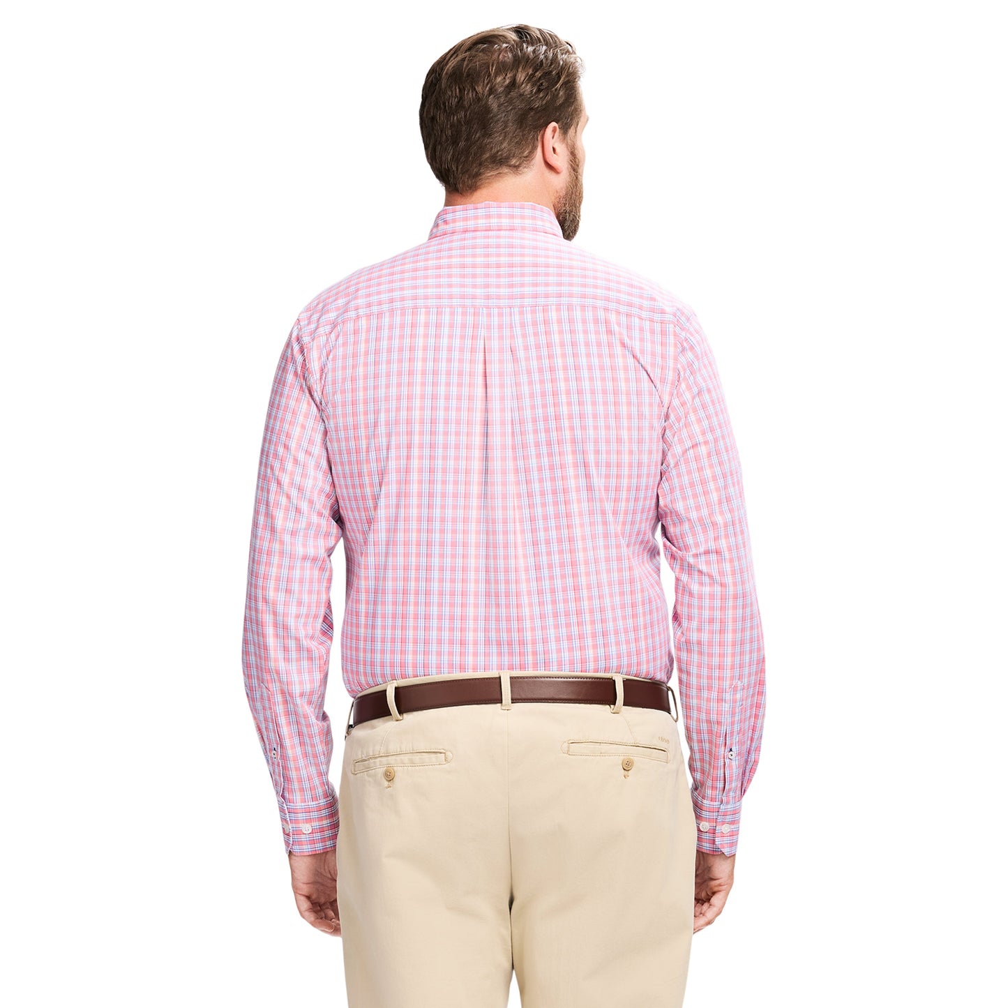 Izod Big & Tall Performance Comfort L/S Shirt - Pink Lemonade