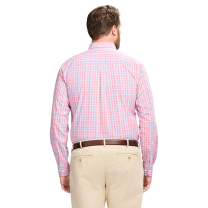 Izod Big & Tall Performance Comfort L/S Shirt - Pink Lemonade