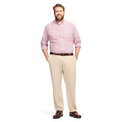 Izod Big & Tall Performance Comfort L/S Shirt - Coral Rose