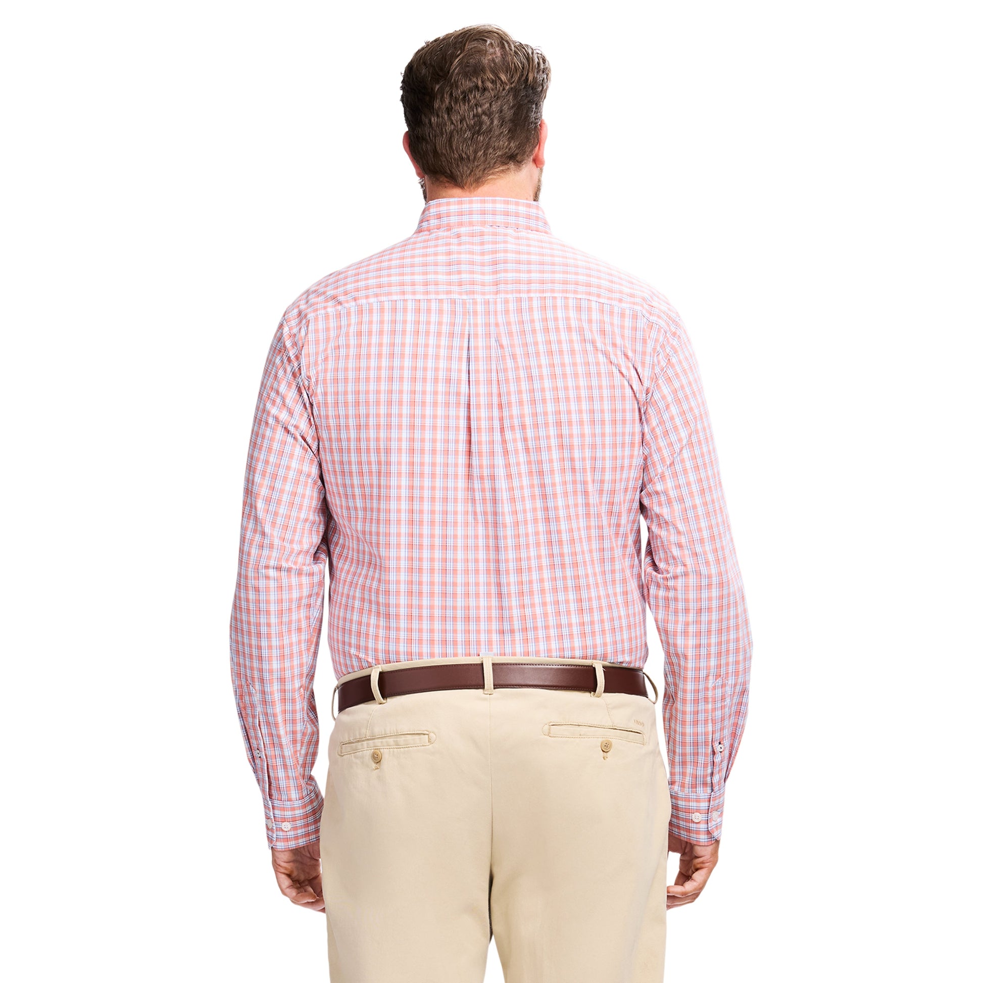 Izod Big & Tall Performance Comfort L/S Shirt - Coral Rose