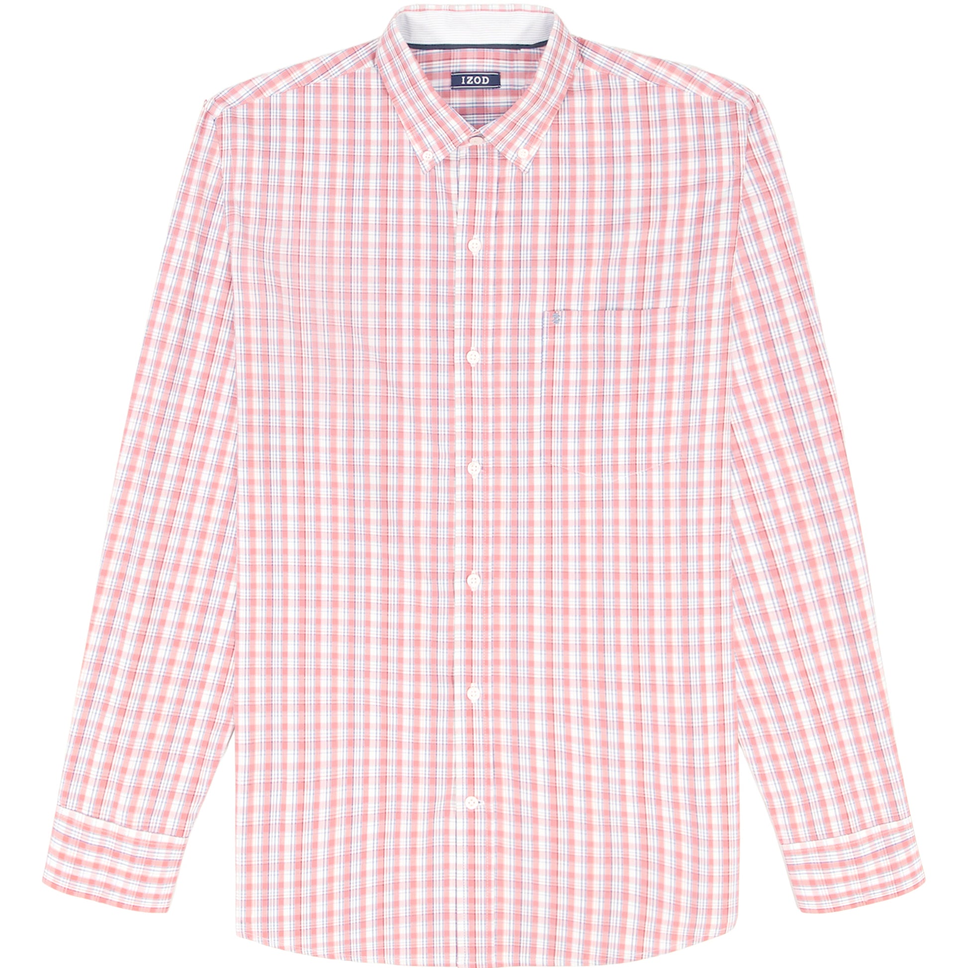 Izod Big & Tall Performance Comfort L/S Shirt - Coral Rose