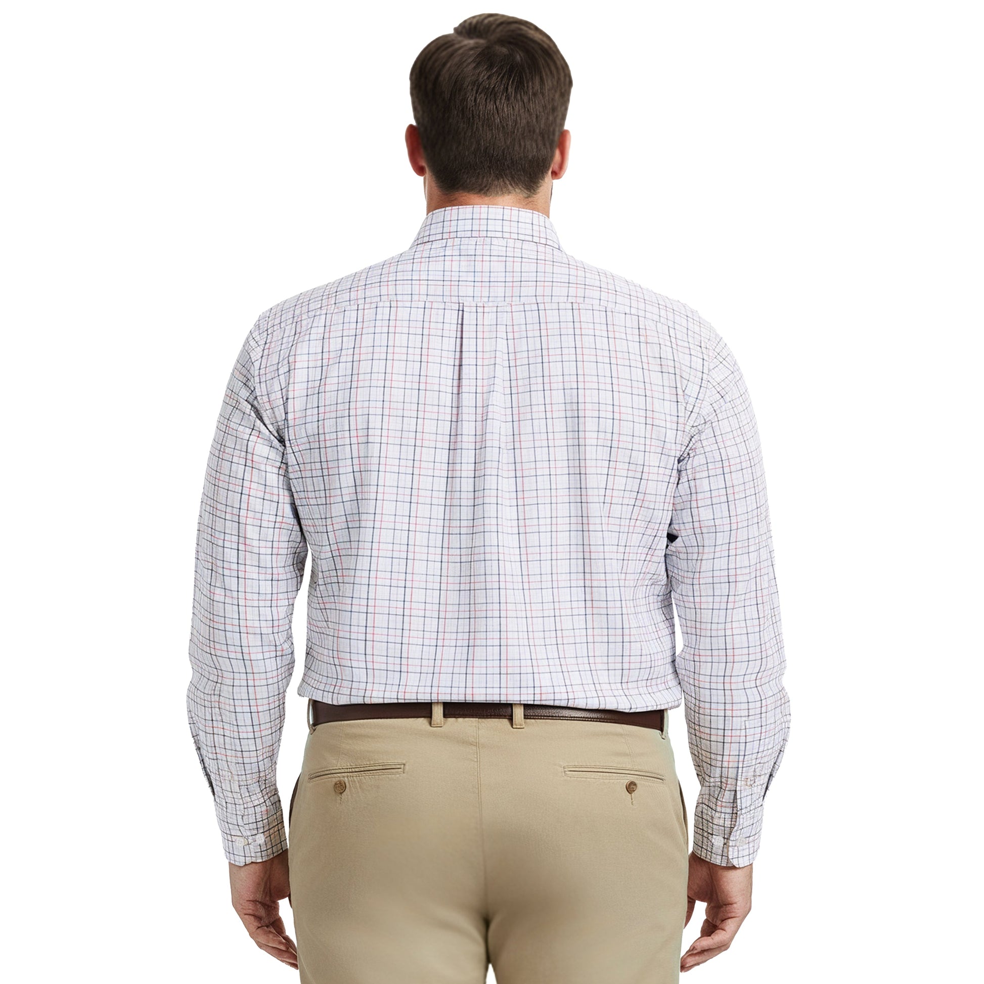 Izod Big & Tall Performance Comfort L/S Plaid Shirt - Fandango Pink