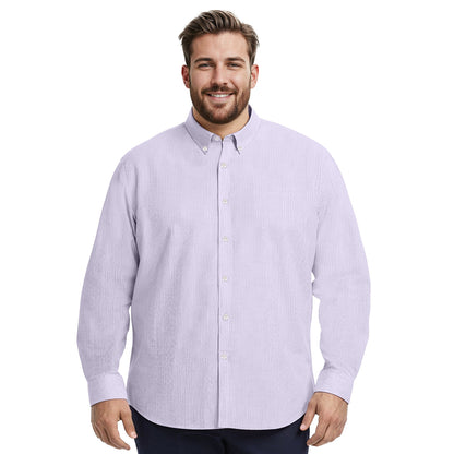 Izod BIG & TALL LUXURY SPORT L/S STRIPED SHIRT - PASTEL LILAC