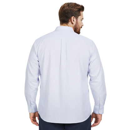 Izod BIG & TALL LUXURY SPORT L/S STRIPED SHIRT - PLACID BLUE