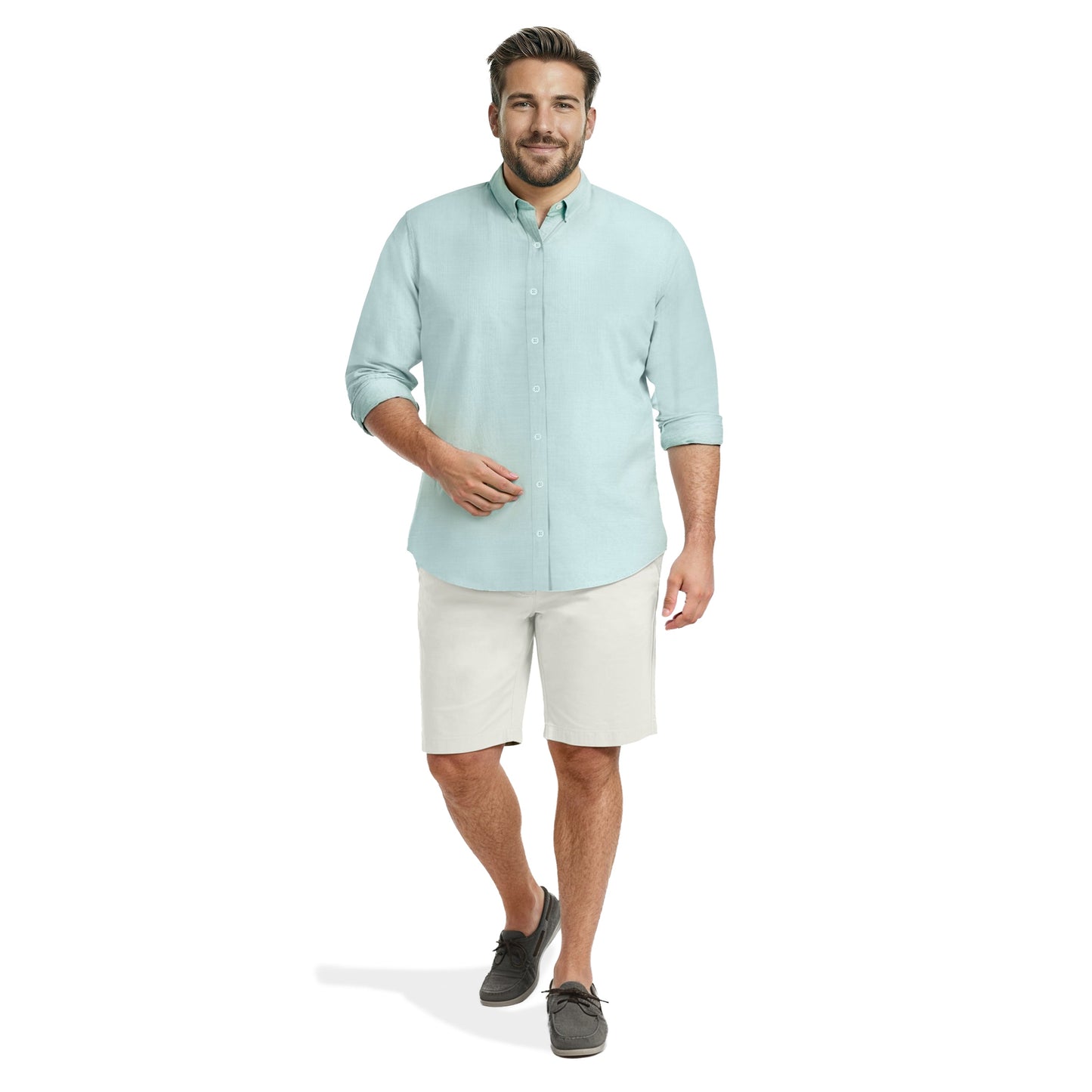 Izod BIG & TALL LUXURY SPORT L/S SHIRT - WASABI