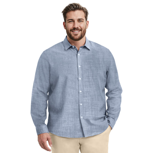 Izod BIG & TALL LUXURY SPORT L/S SHIRT - TWILIGHT BLUE