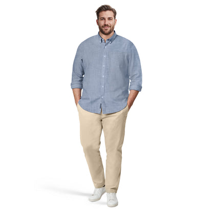 Izod BIG & TALL LUXURY SPORT L/S SHIRT - TWILIGHT BLUE