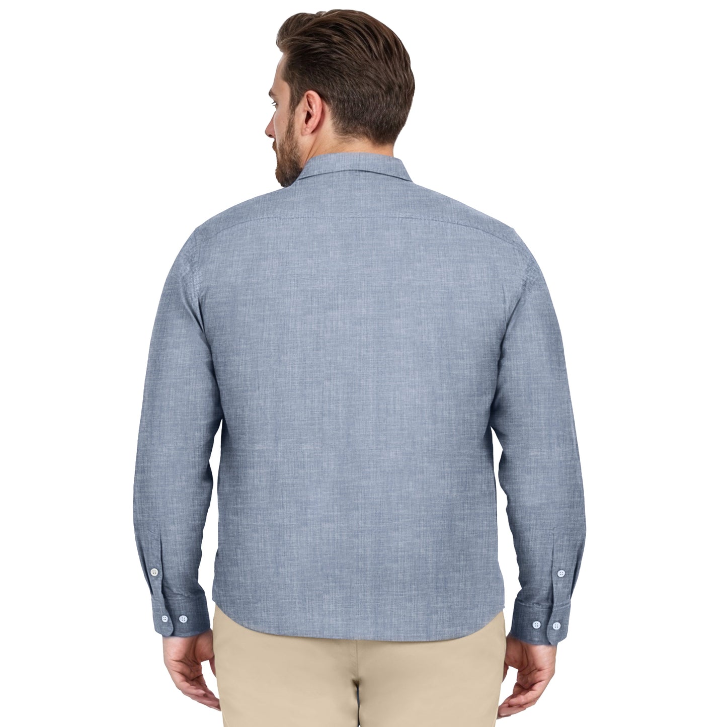Izod BIG & TALL LUXURY SPORT L/S SHIRT - TWILIGHT BLUE