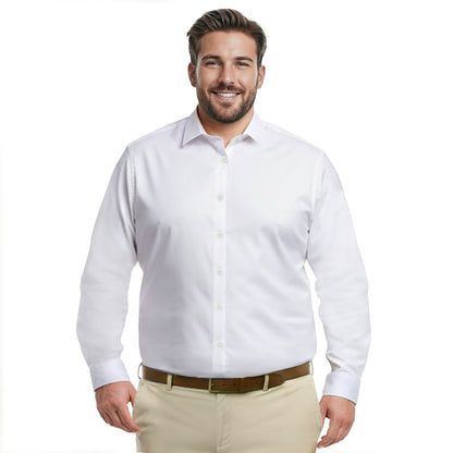 Izod BIG & TALL LUXURY SPORT L/S SHIRT - BRIGHT WHITE