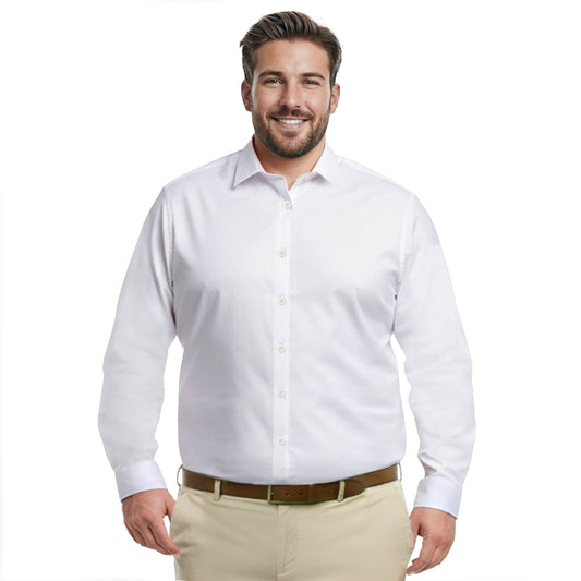 Izod BIG & TALL LUXURY SPORT L/S SHIRT - BRIGHT WHITE