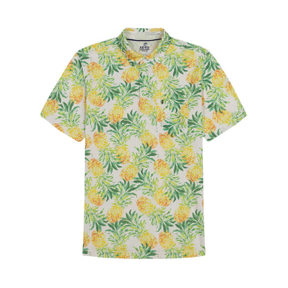 Izod BIG & TALL SUNSHIELD PERFORMANCE S/S PRINTED POLO - LEMON DROP