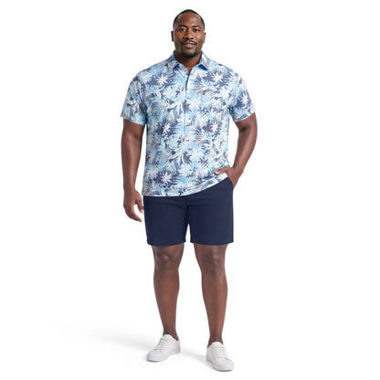Izod BIG & TALL SUNSHIELD PERFORMANCE S/S PRINTED POLO - AQUARIUS