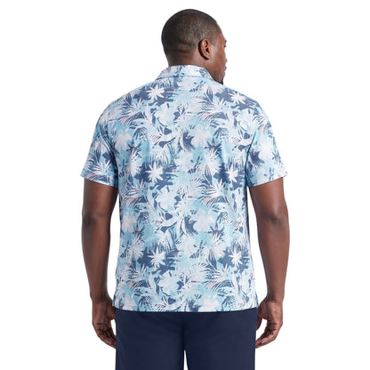 Izod BIG & TALL SUNSHIELD PERFORMANCE S/S PRINTED POLO - AQUARIUS